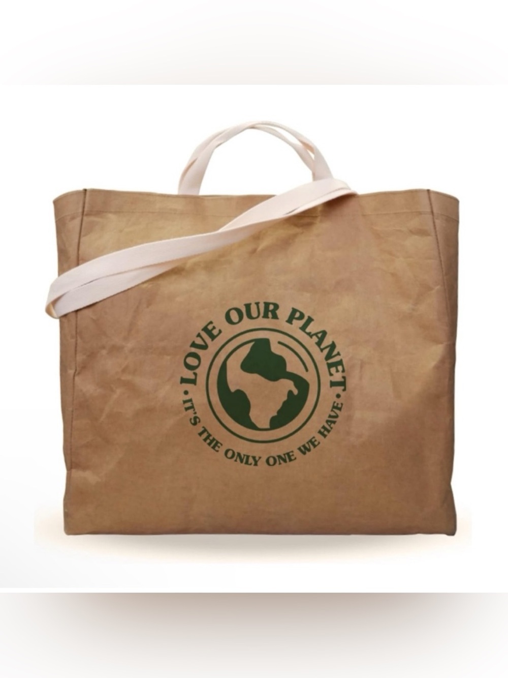 NWT “Love Our Planet” Eco Tote Bag Large Washable Paper Reusable